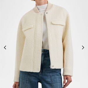 Rails Cream Wool Bomber Jacket